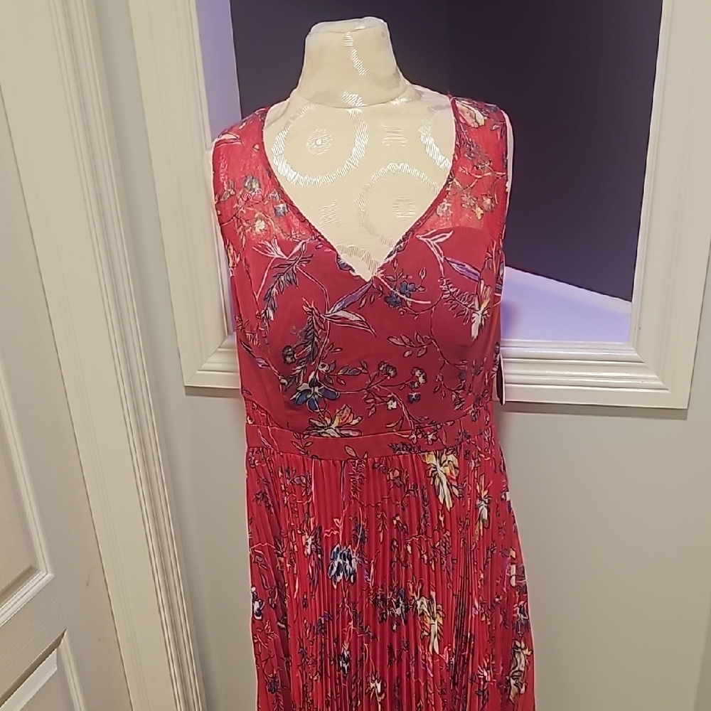Guess Red Floral Maxi Dress-BR